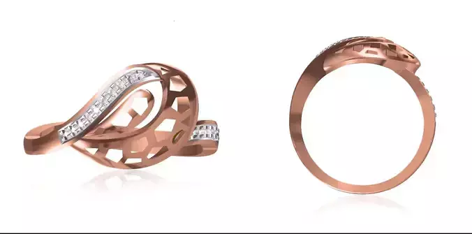 Women Wedding Engagement Ring STL OBJ FBX JCD Details