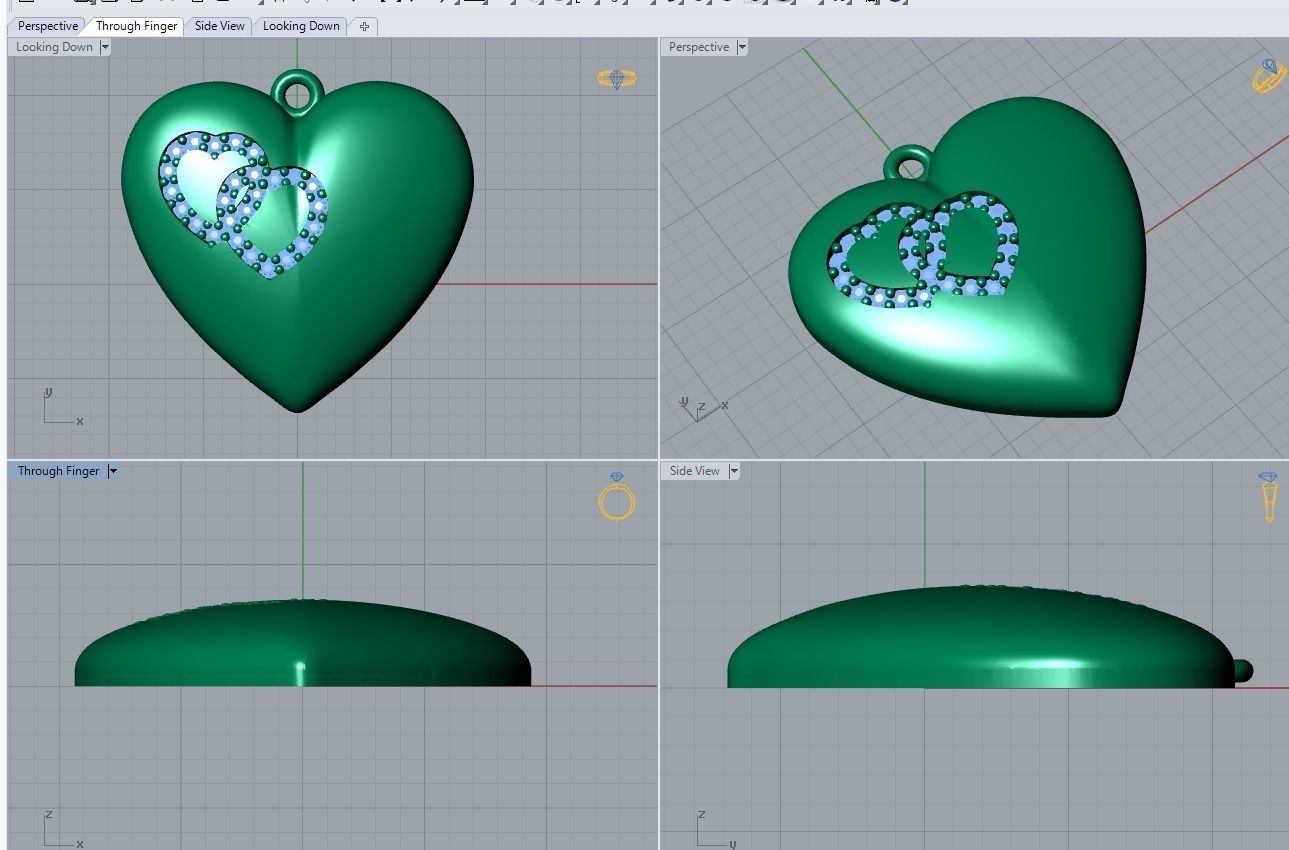 heart pendant 3D print model_3