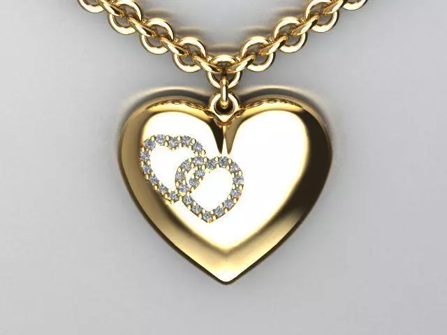 heart pendant 3D print model_0