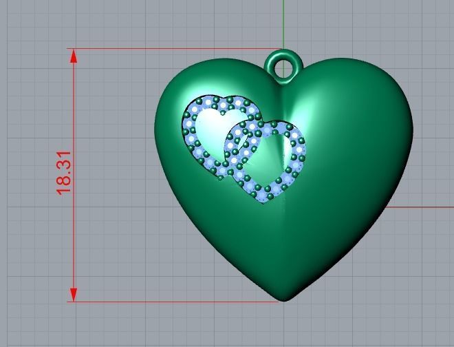 heart pendant 3D print model_6