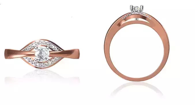 Women Wedding Engagement Ring STL OBJ FBX JCD Details