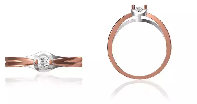 Women Wedding Engagement Ring STL OBJ FBX JCD Details