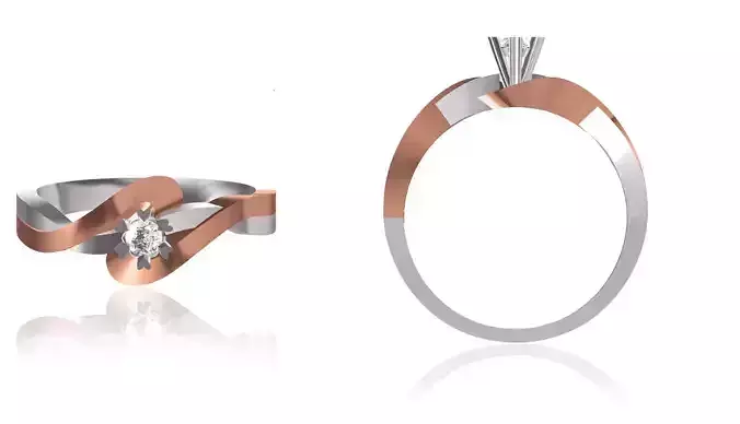 Women Wedding Engagement Ring STL OBJ FBX JCD Details