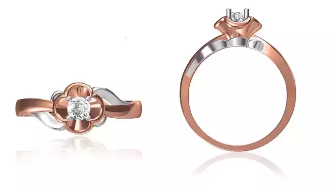 Women Wedding Engagement Ring STL OBJ FBX JCD Details