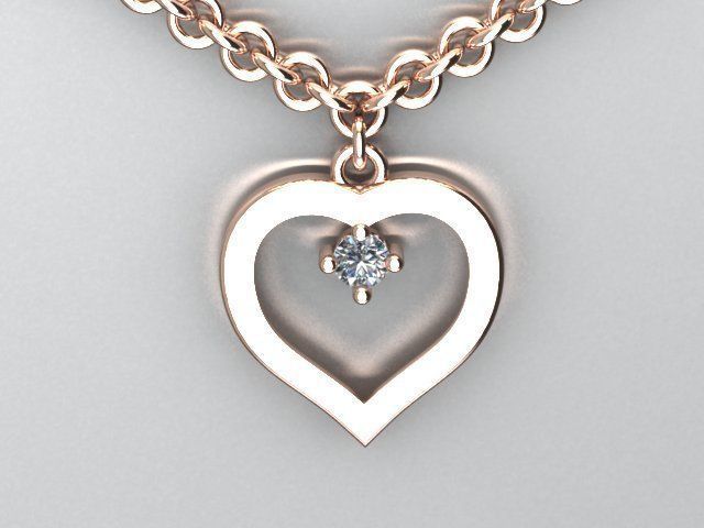 heart pendant 3D print model_2