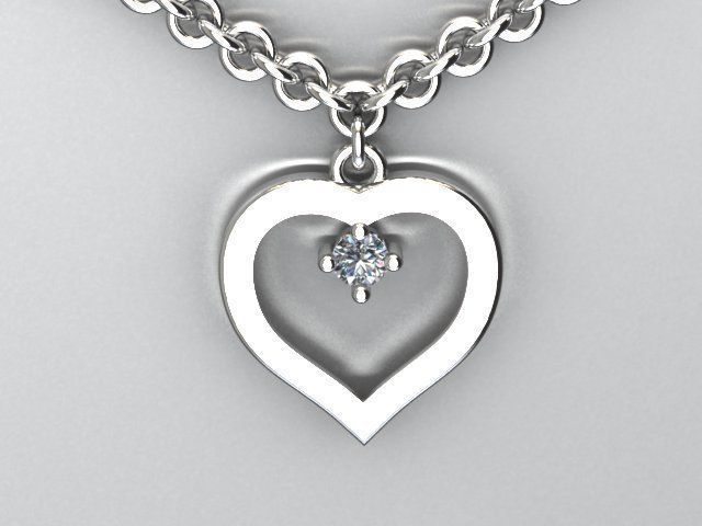 heart pendant 3D print model_1