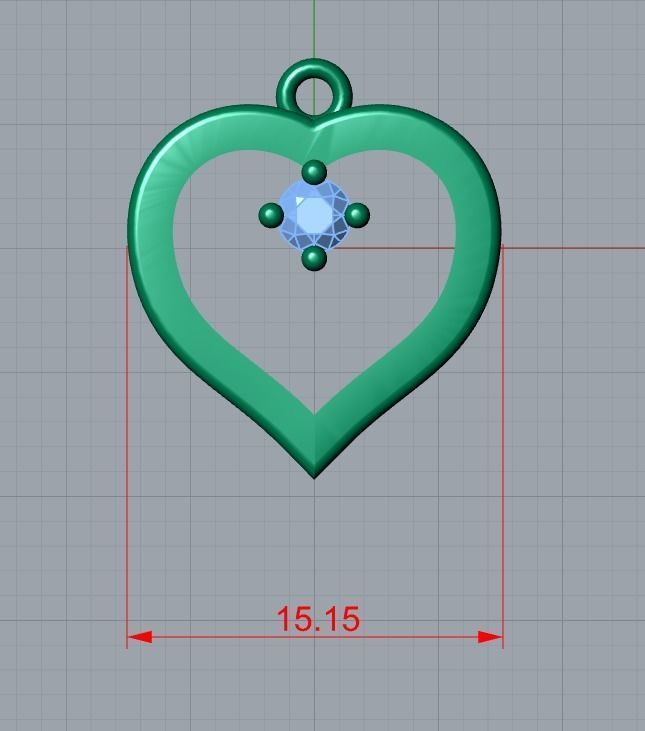 heart pendant 3D print model_7