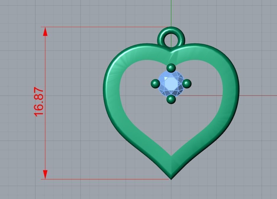 heart pendant 3D print model_6