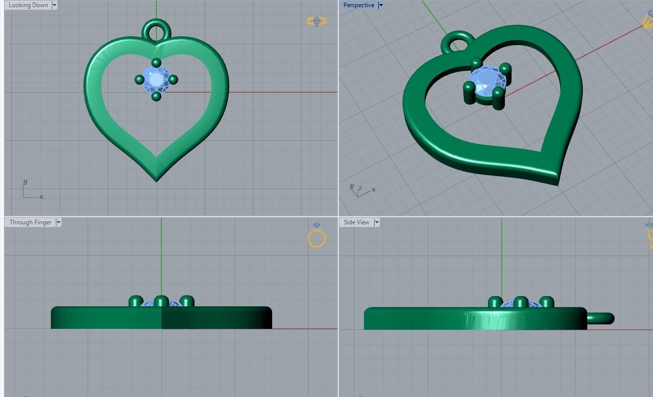 heart pendant 3D print model_3