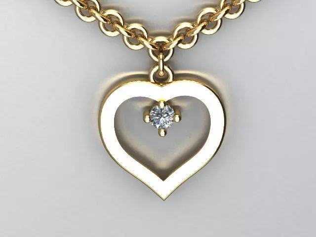 heart pendant 3D print model_0