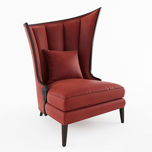 Armchair Courbure Droite 3D model