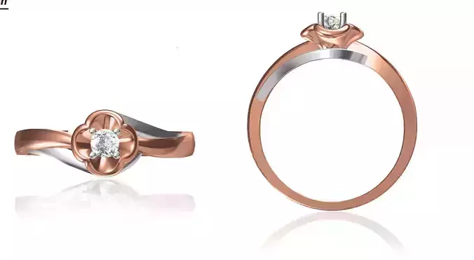 Women Wedding Engagement Ring STL OBJ FBX JCD Details