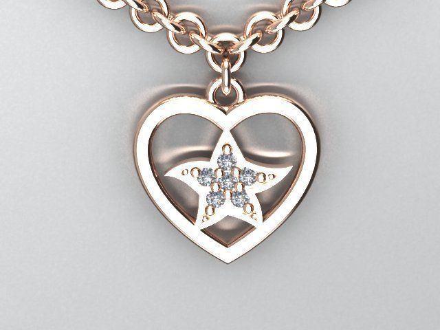 heart pendant 3D print model_2