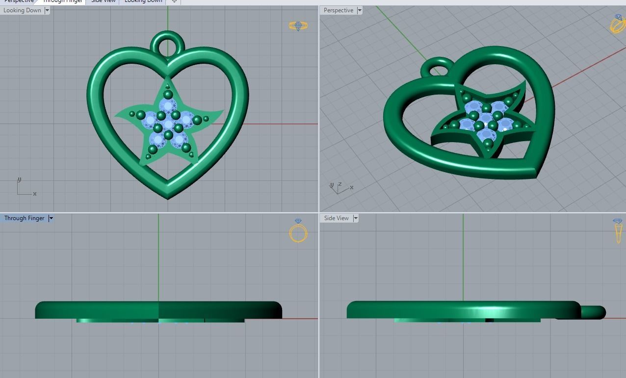 heart pendant 3D print model_3