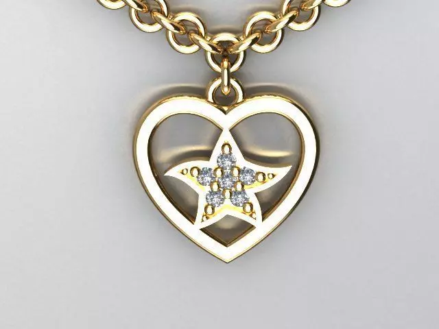 heart pendant 3D print model_0