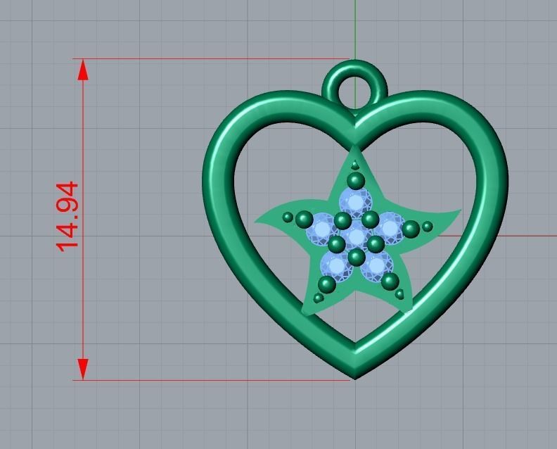 heart pendant 3D print model_6