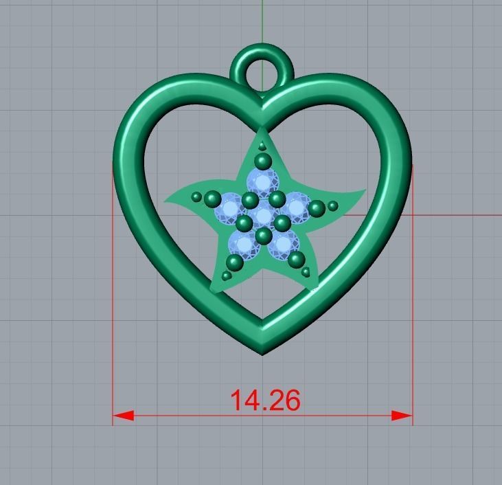 heart pendant 3D print model_7