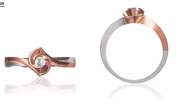 Women Wedding Engagement Ring STL OBJ FBX JCD Details