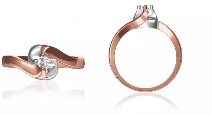 Women Wedding Engagement Ring STL OBJ FBX JCD Details