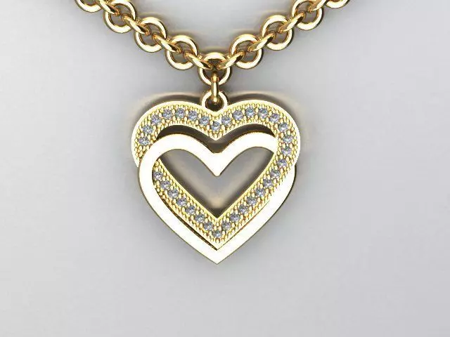 heart pendant 3D print model_0