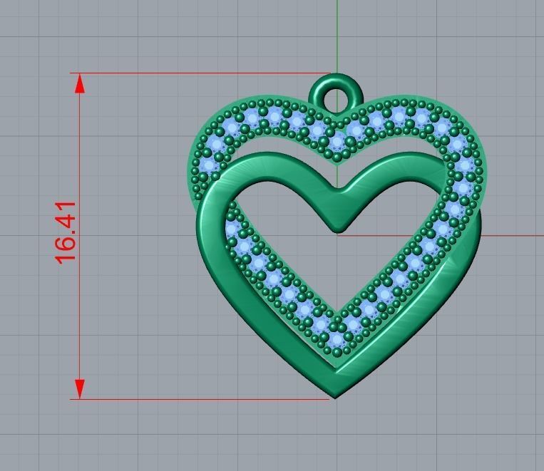 heart pendant 3D print model_6