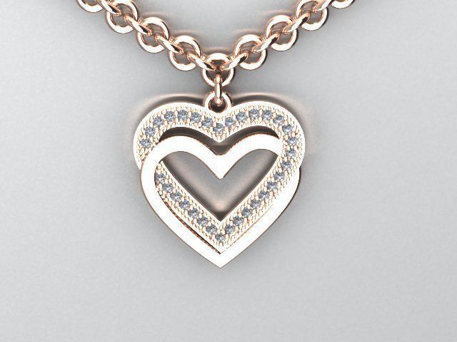heart pendant 3D print model_2