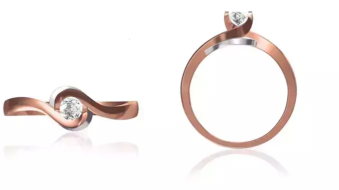 Women Wedding Engagement Ring STL OBJ FBX JCD Details