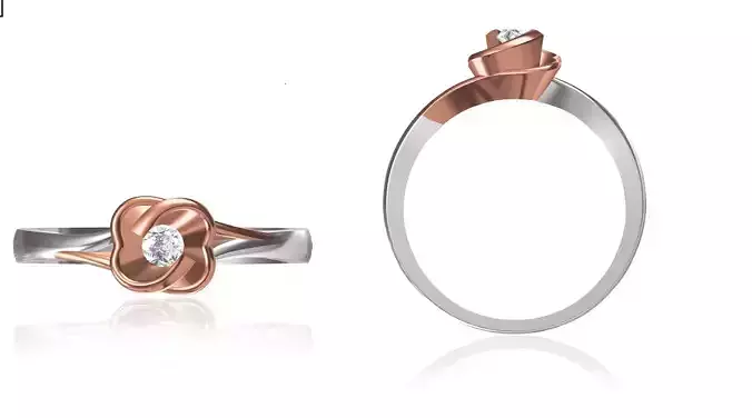 Women Wedding Engagement Ring STL OBJ FBX JCD Details