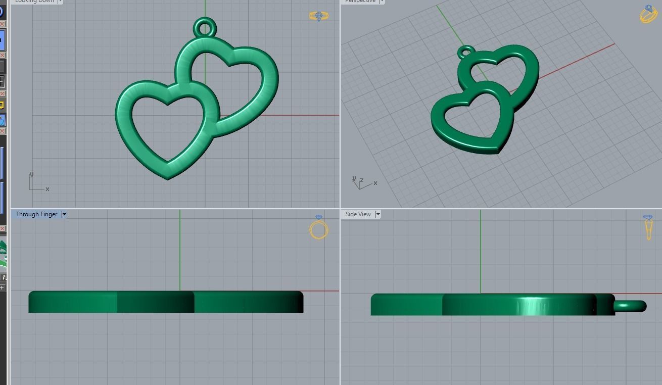 heart pendant 3D print model_3