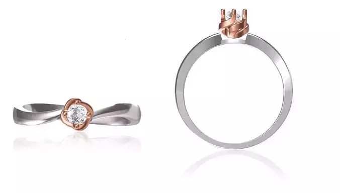 Women Wedding Engagement Ring STL OBJ FBX JCD Details