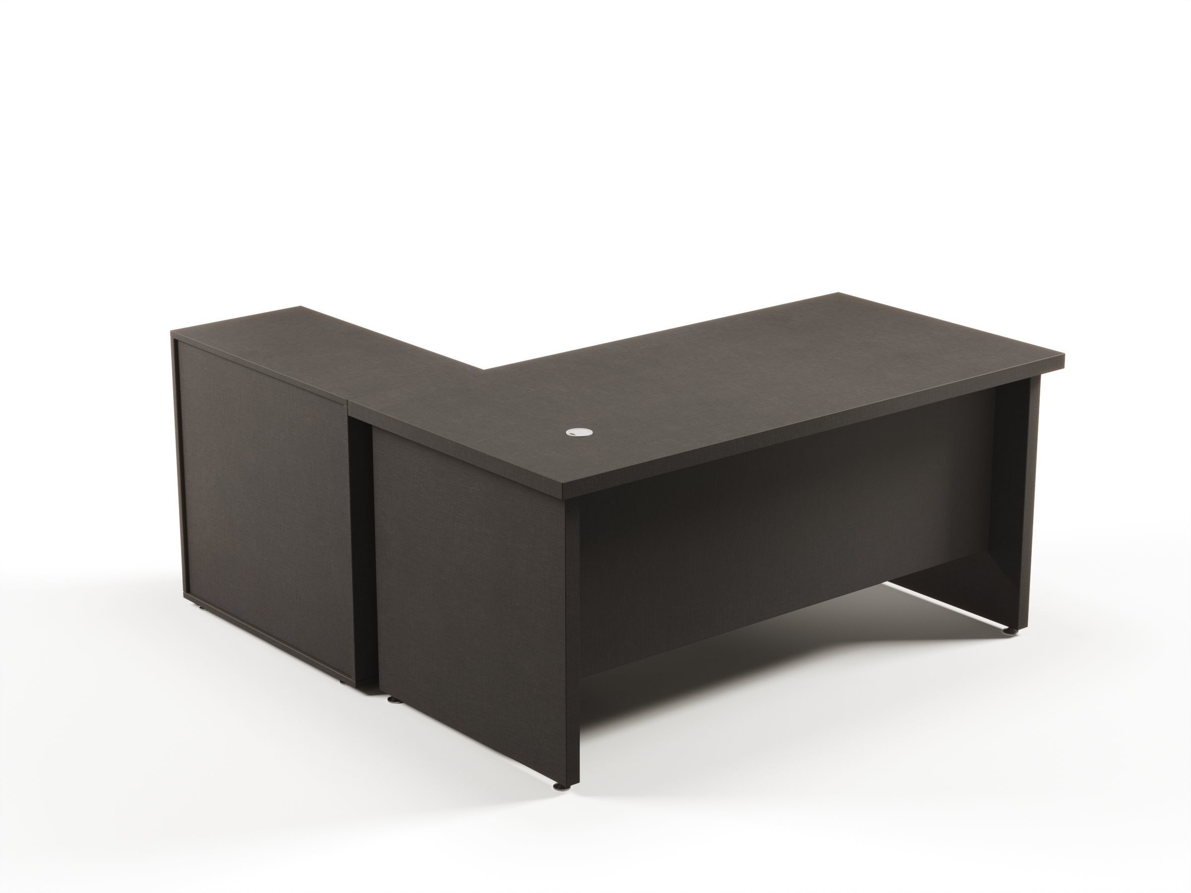 Modern Office Desk With Side Cabinet File For Manager  Free 3D model_2