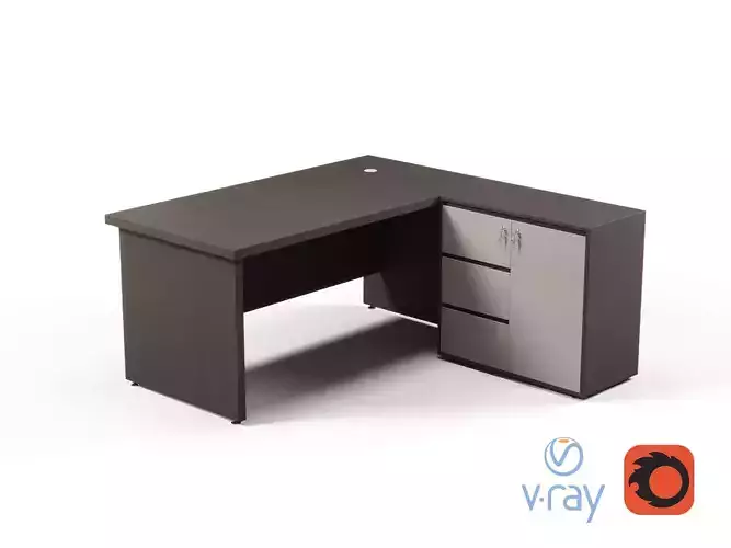 Modern Office Desk With Side Cabinet File For Manager 