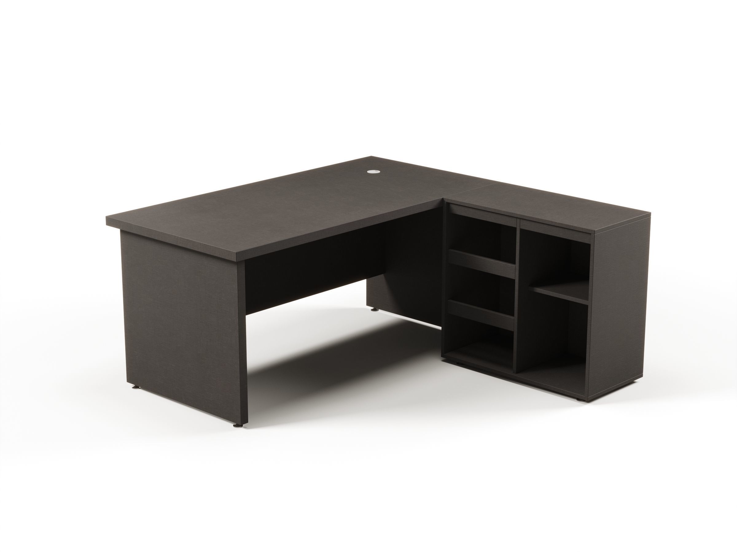 Modern Office Desk With Side Cabinet File For Manager  Free 3D model_4