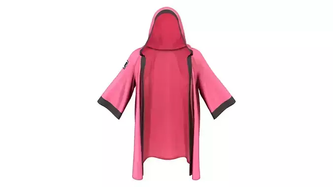 Female Hot Pink Boxing Robe Low-poly 3D model