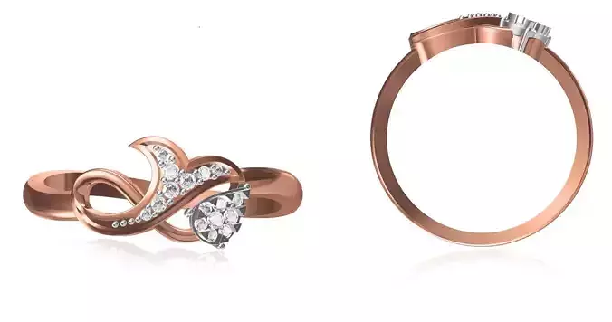 Women Wedding Engagement Ring STL OBJ FBX JCD Details