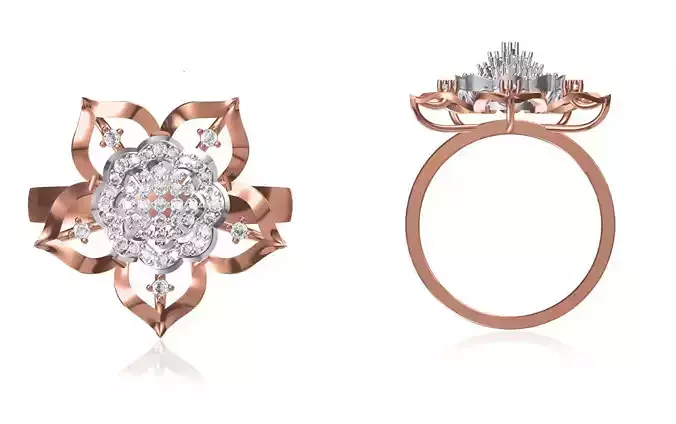 Women Wedding Engagement Ring STL OBJ FBX JCD Details