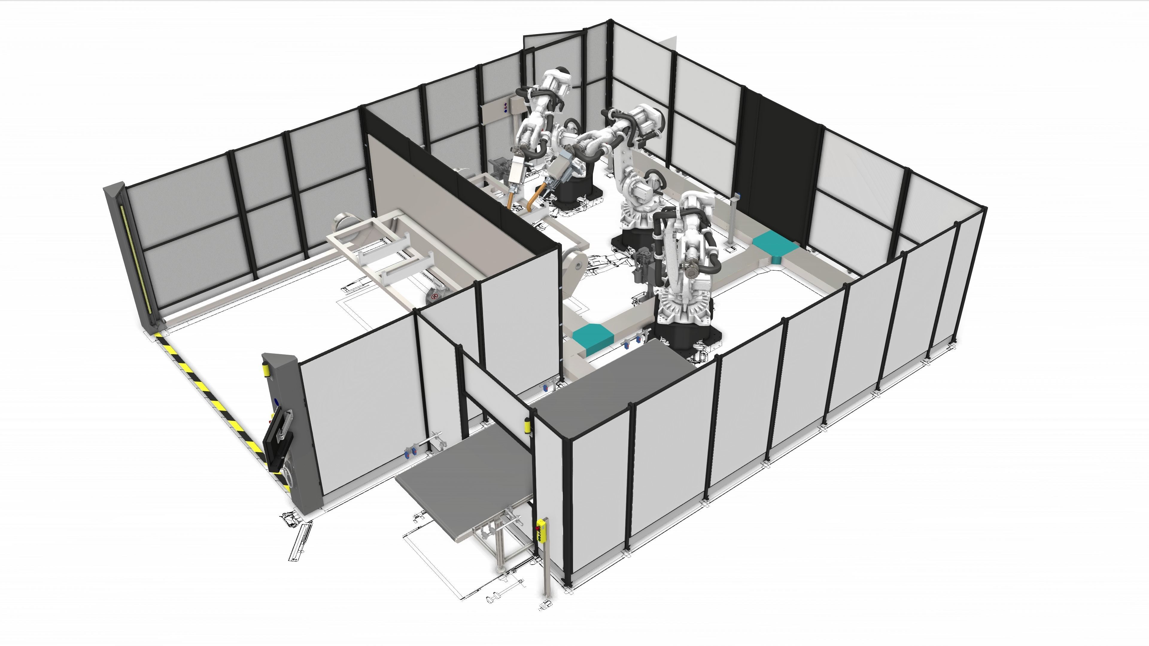 Industrial - 3D Simulation of ABB Sport Welding Robot Station 3D model_2