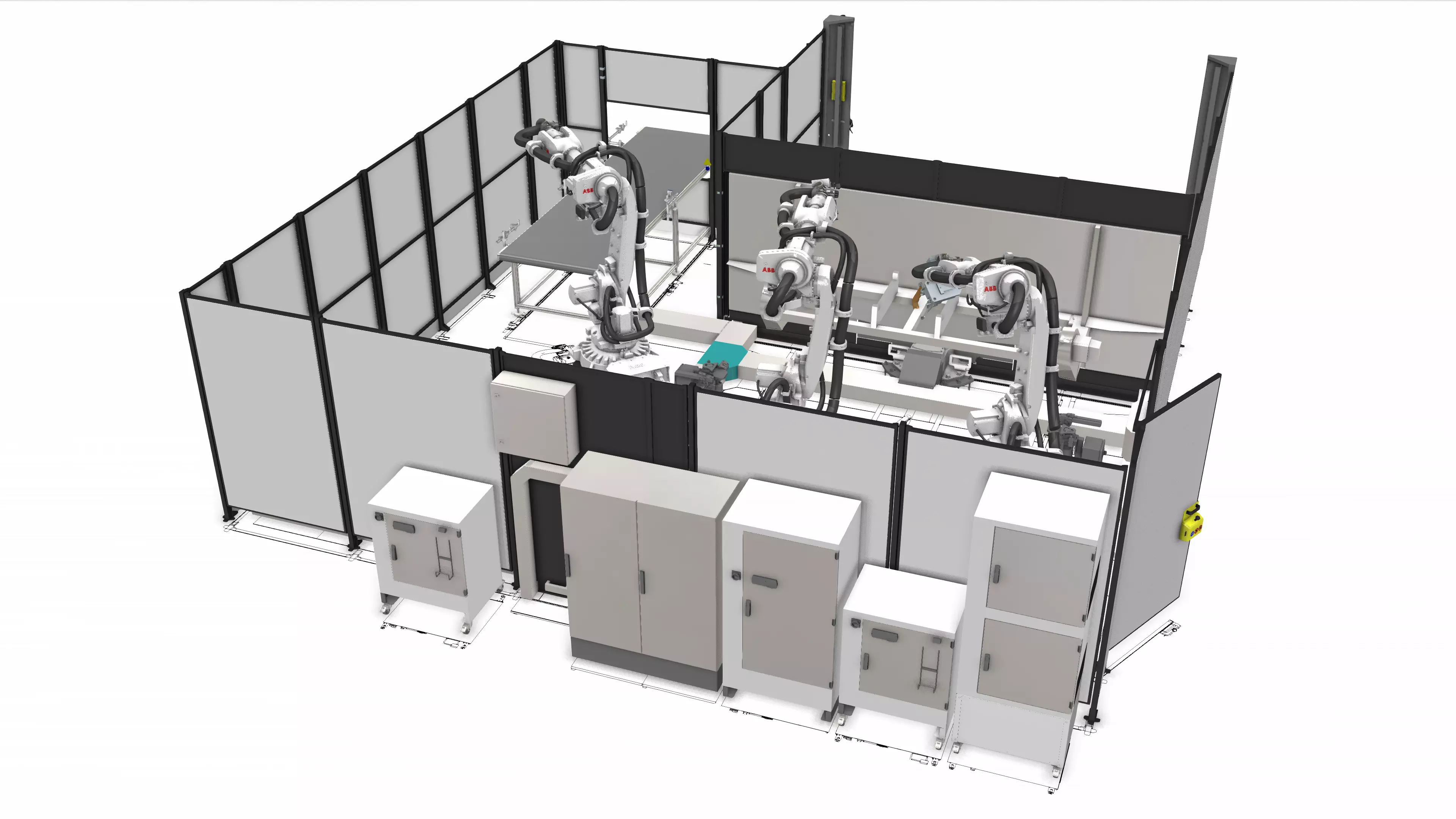Industrial - 3D Simulation of ABB Sport Welding Robot Station 3D model_0