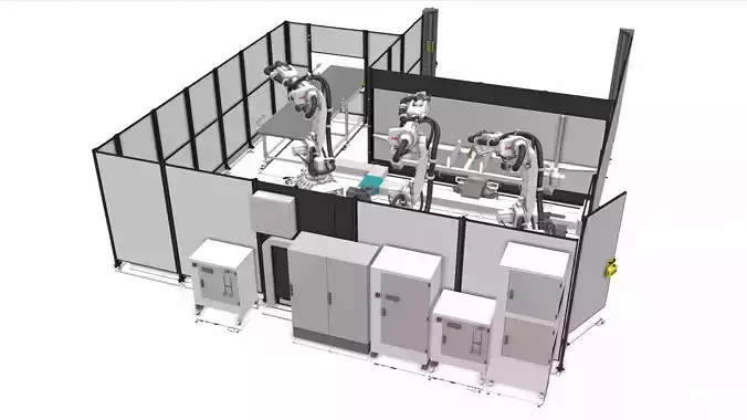 Industrial - 3D Simulation of ABB Sport Welding Robot Station 3D model