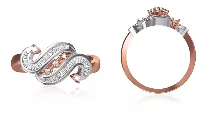 Women Wedding Engagement Ring STL OBJ FBX JCD Details