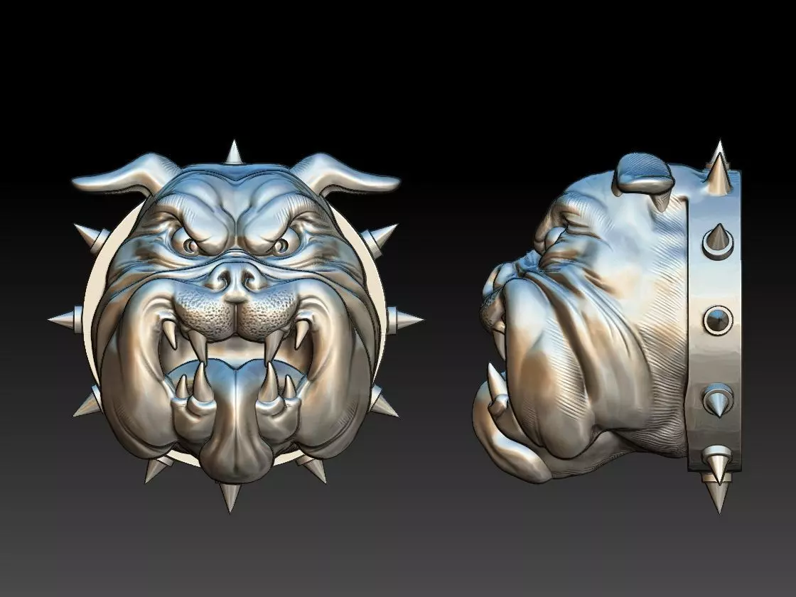 Bull dog head 3D print model_0