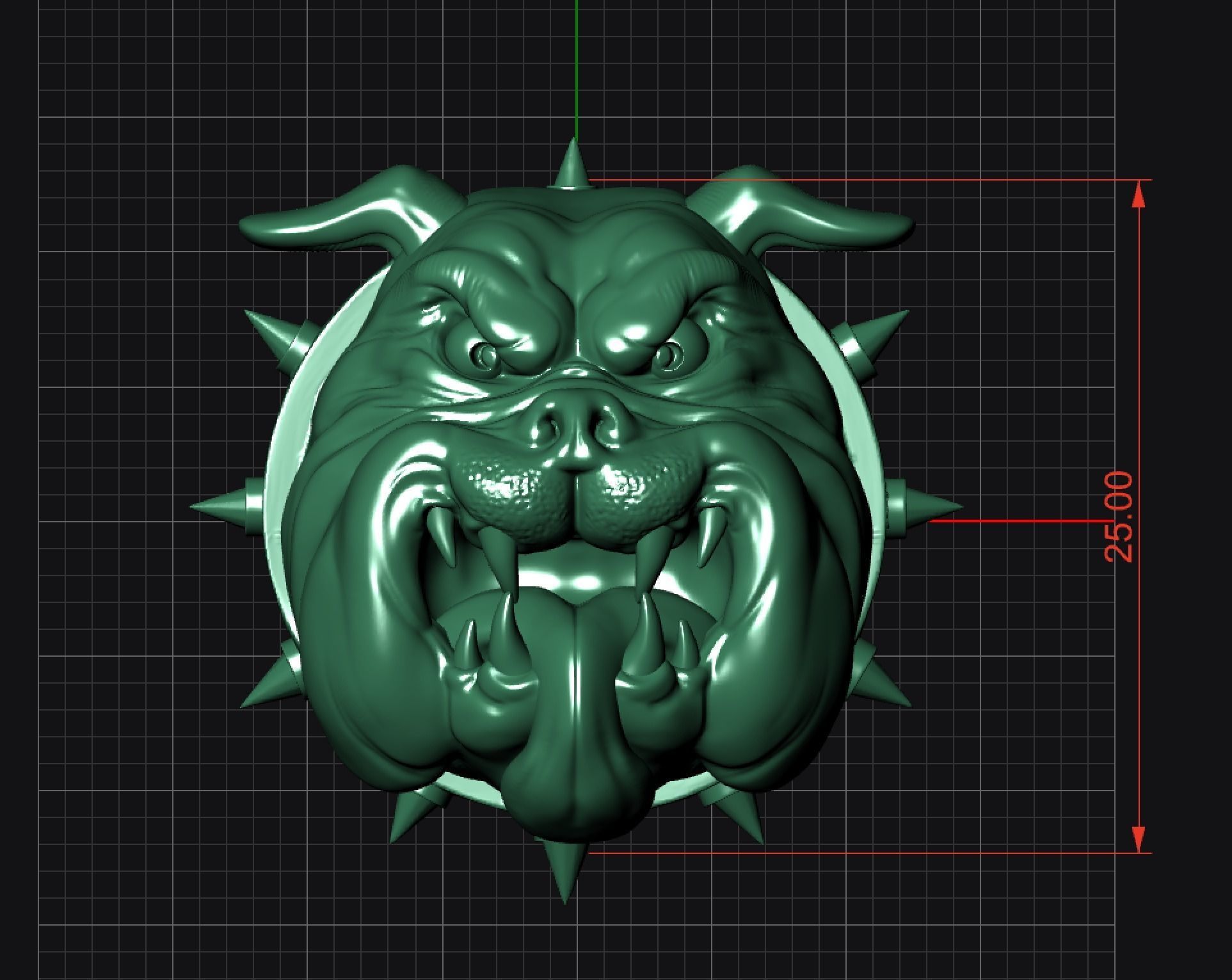 Bull dog head 3D print model_3
