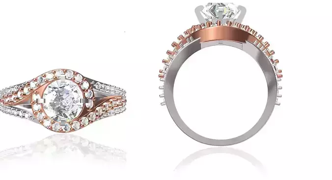 Women Wedding Engagement Ring STL OBJ FBX JCD Details