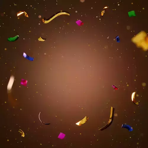 Confetti and party 3D Scene