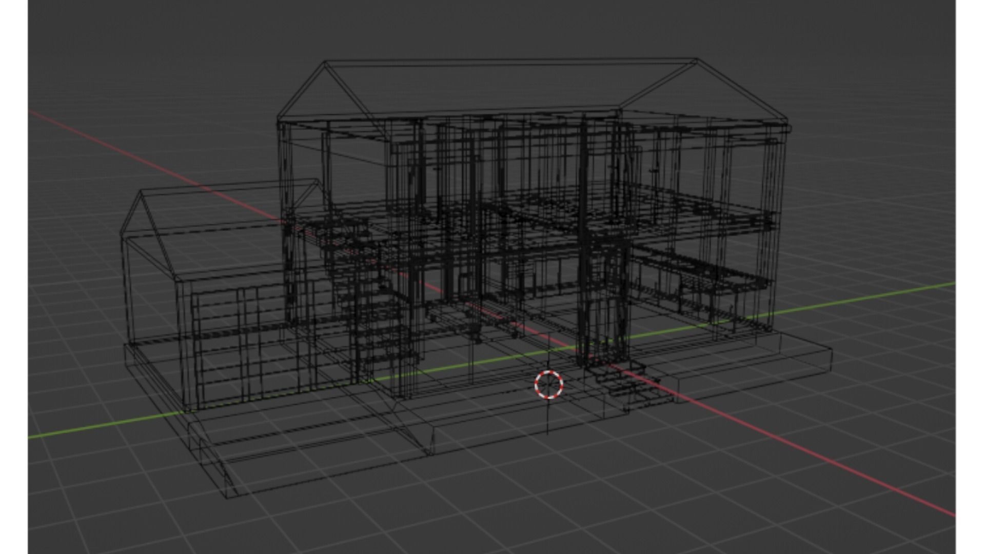 House with interior Low-poly 3D model_3