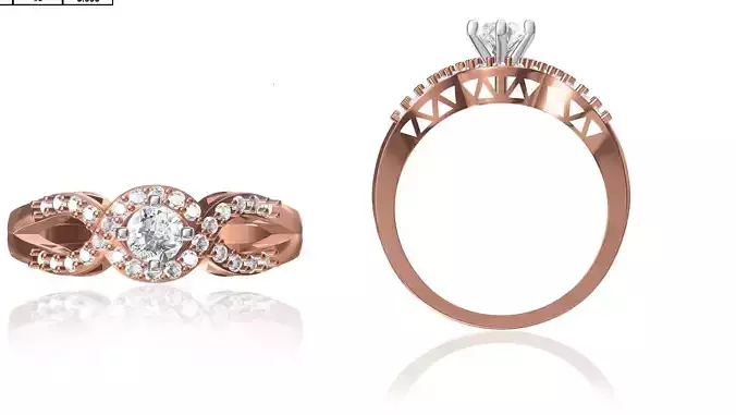 Women Wedding Engagement Ring STL OBJ FBX JCD Details