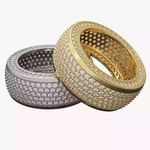 The hip-hop diamond men ring 3D print model