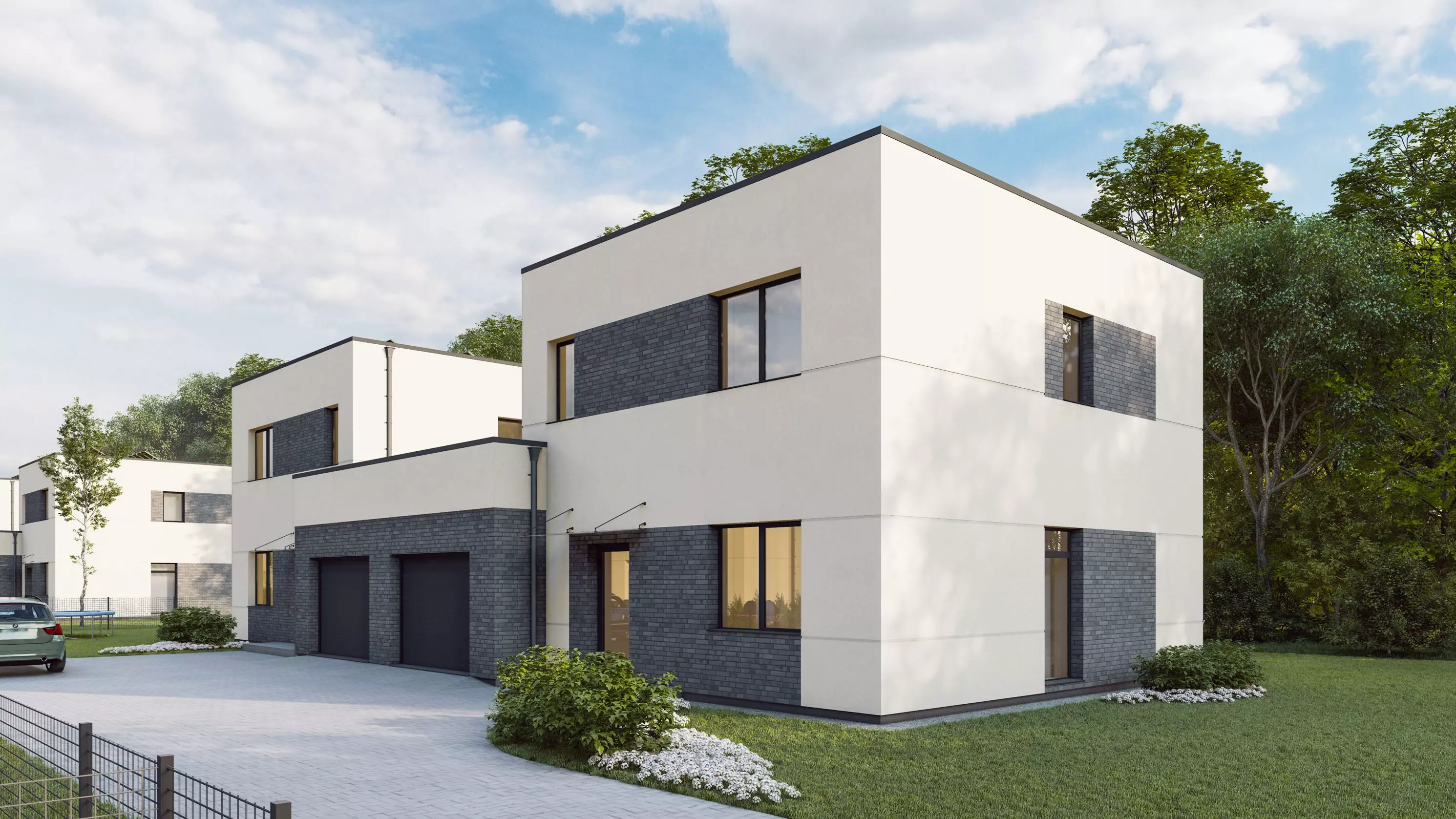 House complex with surroundings Archicad Lumion 12 Sketchup 3D model