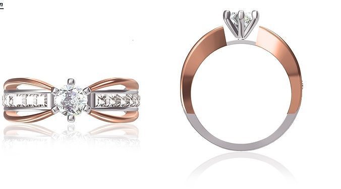 Women Wedding Engagement Ring STL OBJ FBX JCD Details 3D print model