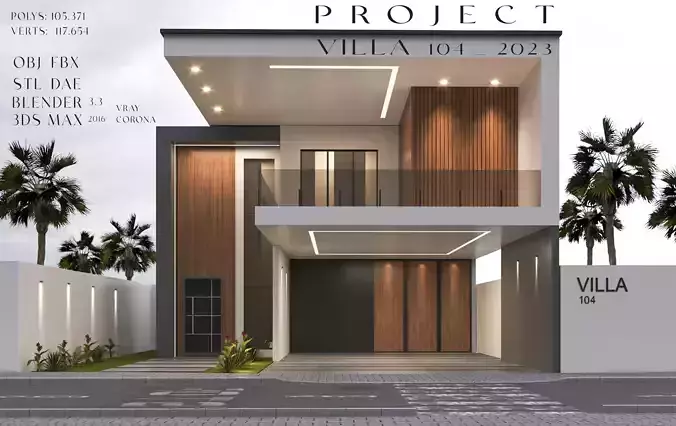 Villa house design duplex 104 3D model